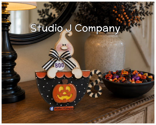 September 23rd 2026 Paint Party Live Event- Sweet Boo Tea Cup Shelf Sitter