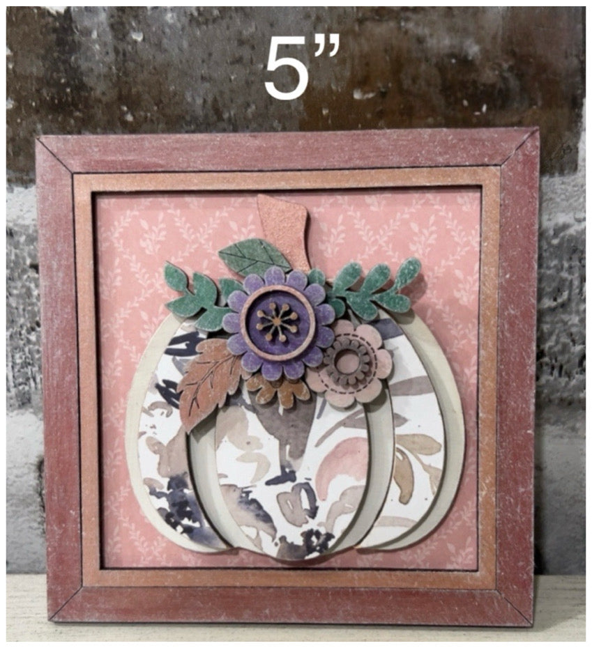 Finished Layered Framed Pumpkin - project CRAFTROOM CLEANOUT