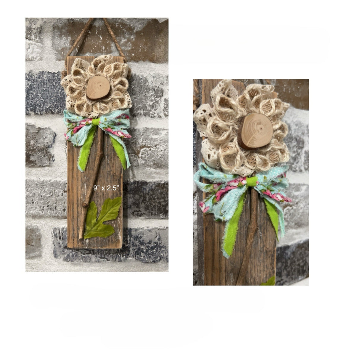 Reclaimed wood flower plaque Project Craftroom CLEANOUT