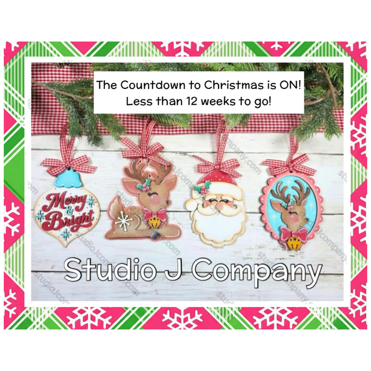 Countdown to Christmas Ornament Bundle- Merry & Bright as Santa’s Little Helper