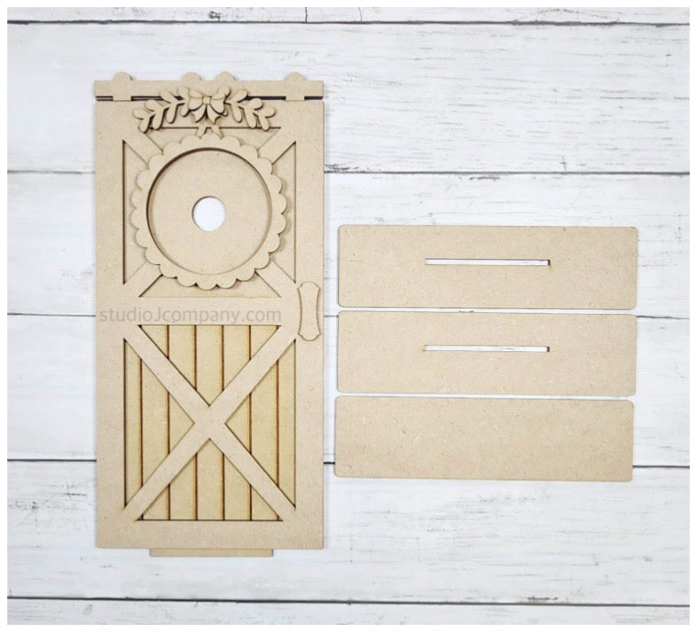 Interchangeable Farmhouse Barn Door Shelf Sitter - Choice of 2 Base/Stands